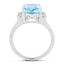 4.28 Carat Genuine Blue Topaz & White Topaz Sterling Silver Ring