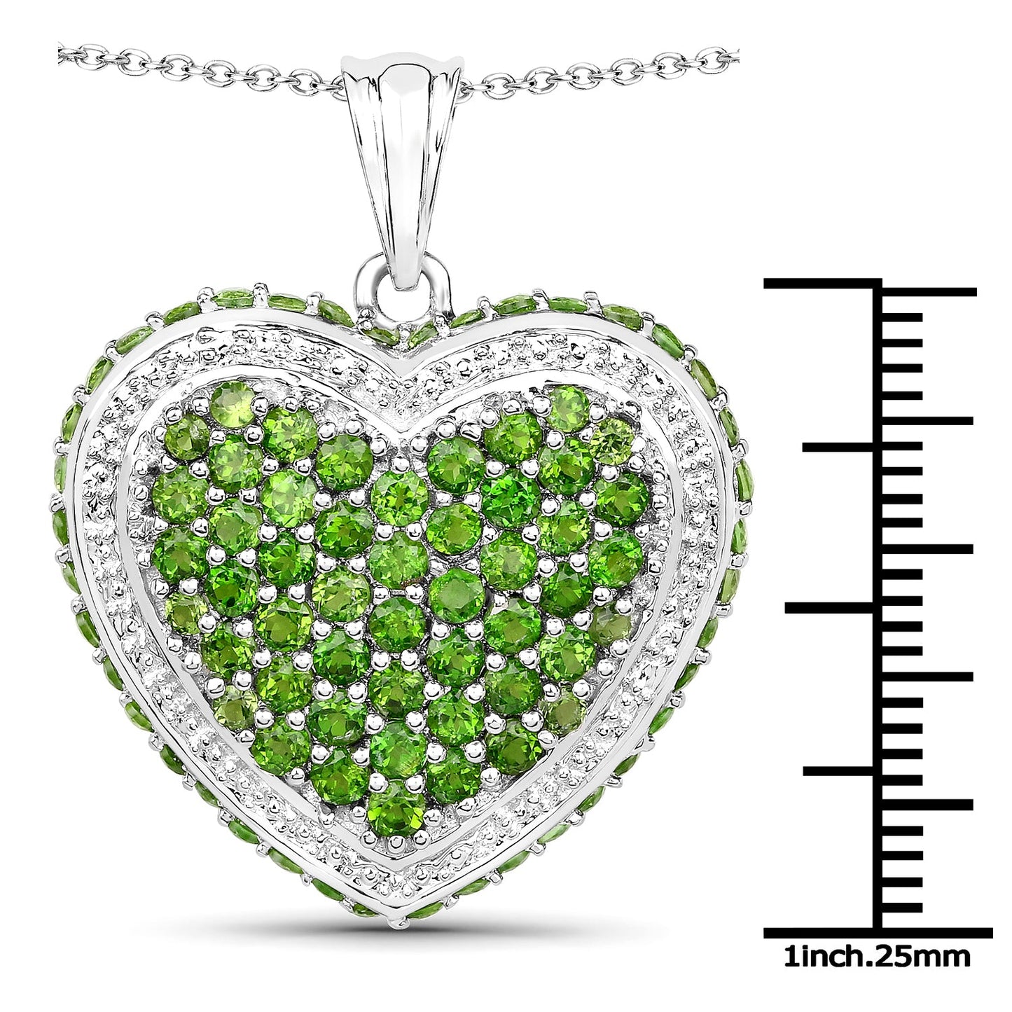 4.62 Carat Genuine Chrome Diopside Sterling Silver Pendant