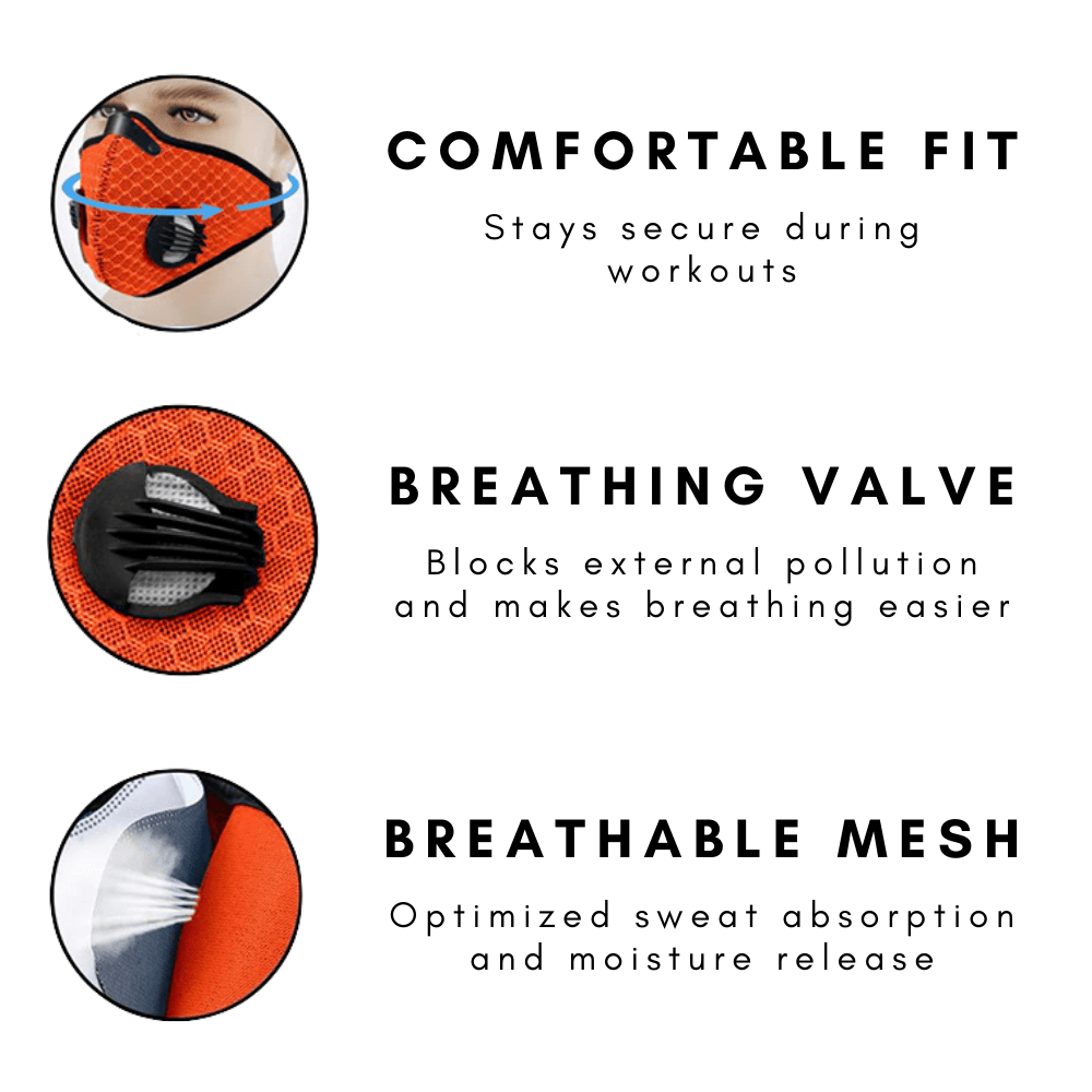 Premium Performance Sports Face Mask with Carbon Filter