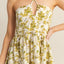 Vestido Mini de Cuello Halter con Estampado Floral Elegante para Mujeres