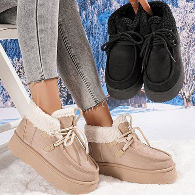 Botas de Nieve para Mujeres con Forro de Franela y Suela Gruesa