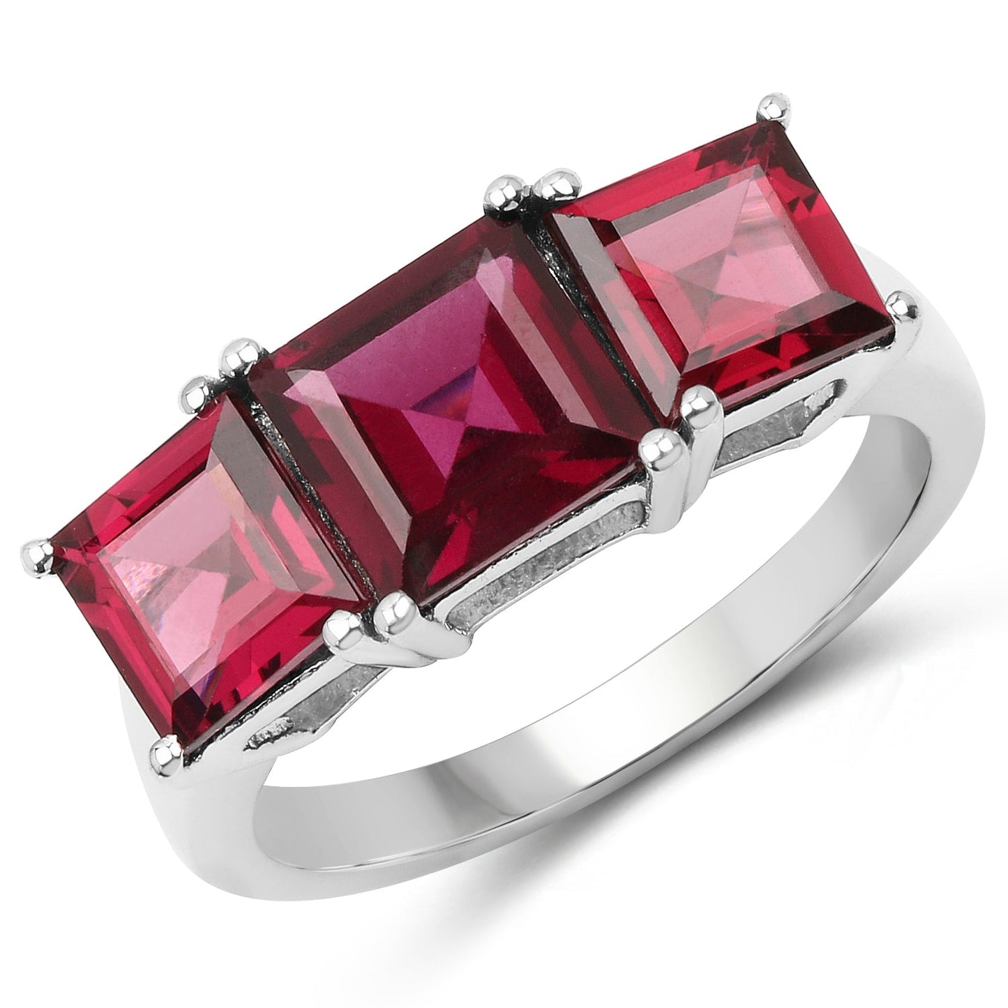 Bague de fiançailles en argent sterling rhodolite de 4,87 carats