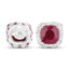 Boucles d'oreilles en argent sterling avec rubis teintés de 6,12 carats et topaze blanche