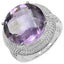 Anillo de Compromiso de Plata Esterlina con Amatista Genuina de 10.22 Quilates