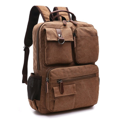 Premium Waxed Canvas Rolling Backpack for Men