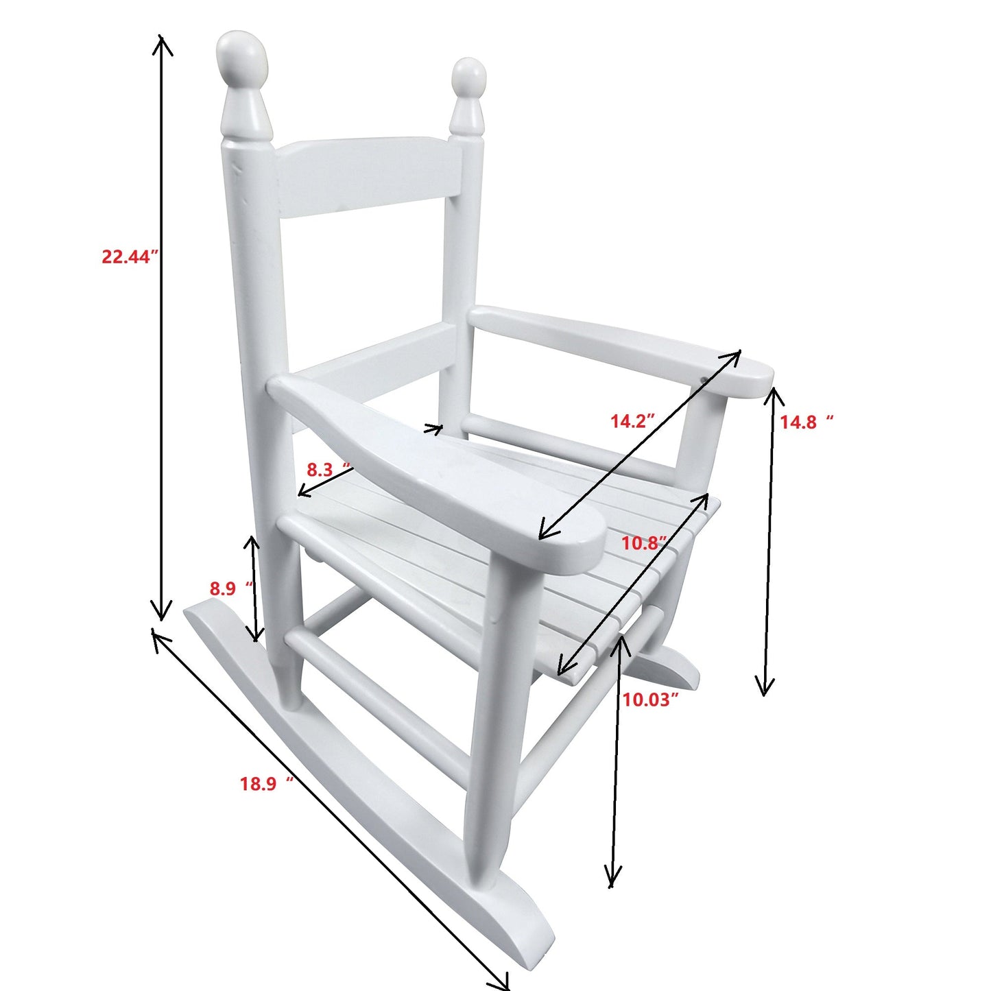 Silla mecedora blanca para niños - Uso interior y exterior