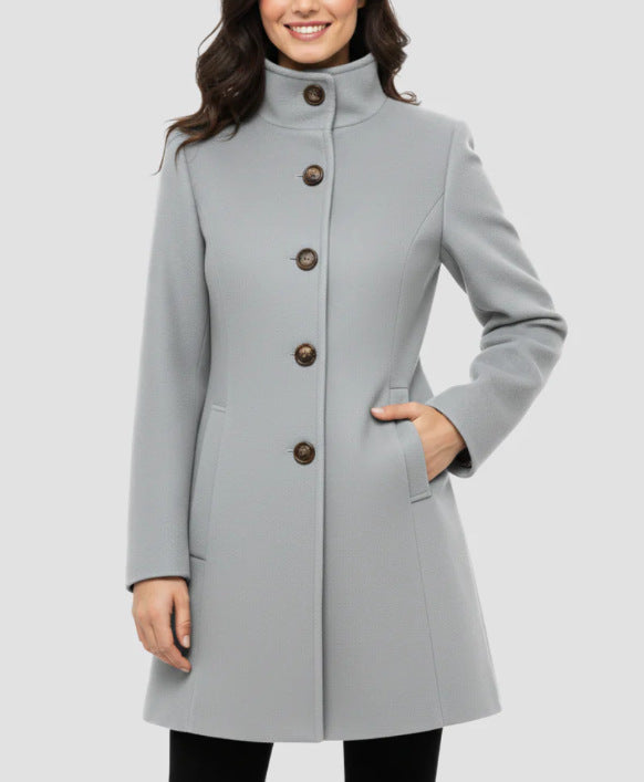 Manteau Femme Casual à Col Montant Automne Hiver