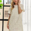 Applique Round Neck Short Sleeve Shift Dress
