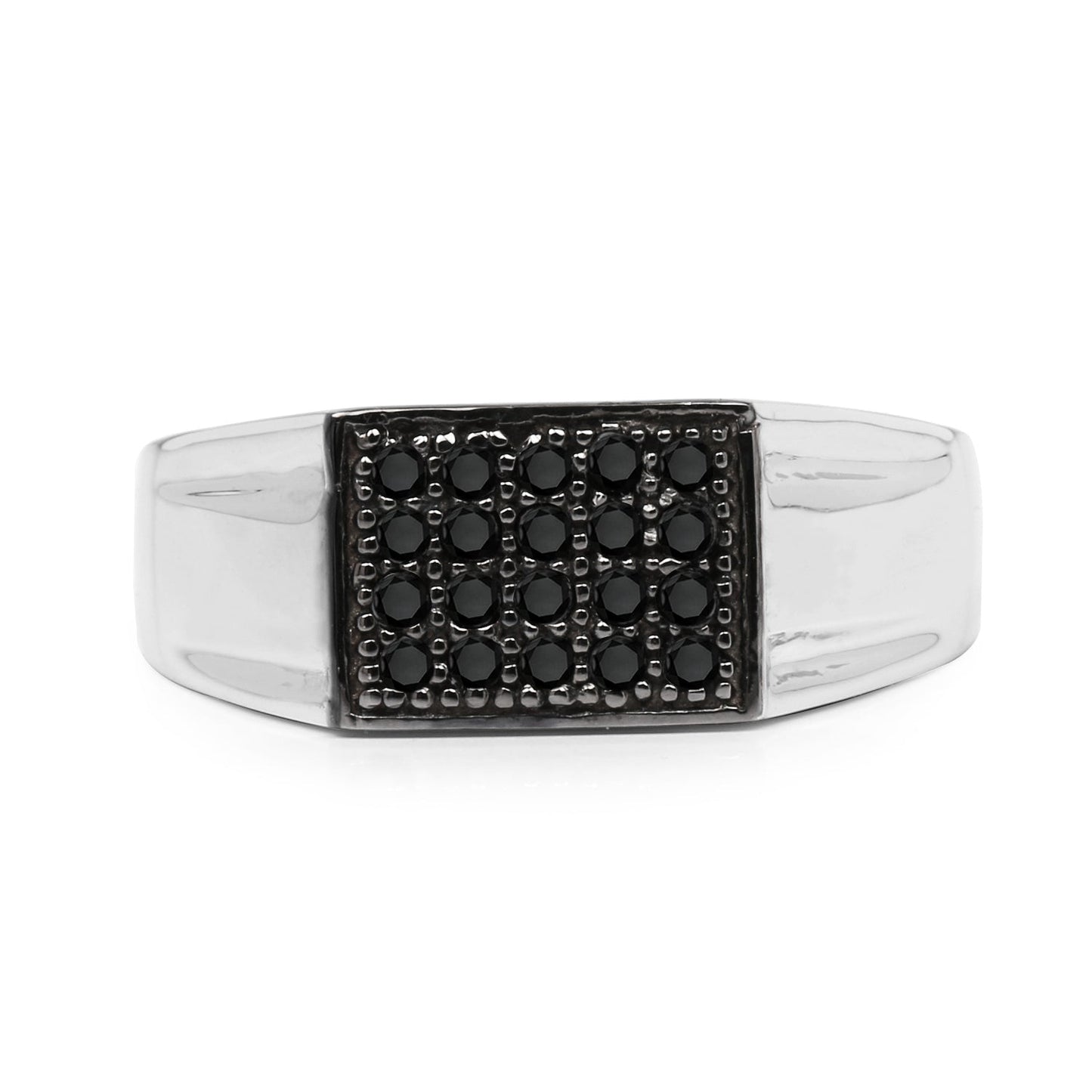 0.30 Carat Genuine Black Diamond Sterling Silver Engagement Ring