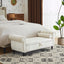 Banc de rangement multifonction en velours avec coussin - Beige