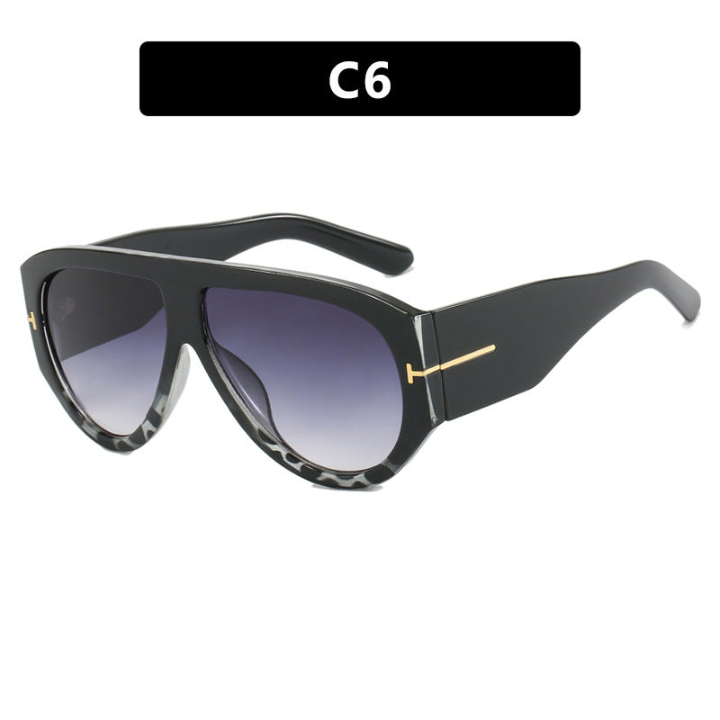 T-Shaped Large Frame Sunglasses - Personalized Women's Style