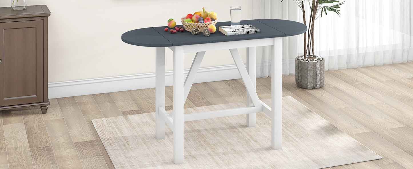 Ensemble de salle à manger surélevé en bois TOPMAX 3 pièces - Blanc et gris