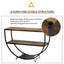TREXM Rustic Industrial Design Demilune Shape Textured Metal Distressed Wood Console Table (Distressed Brown) - Korvel