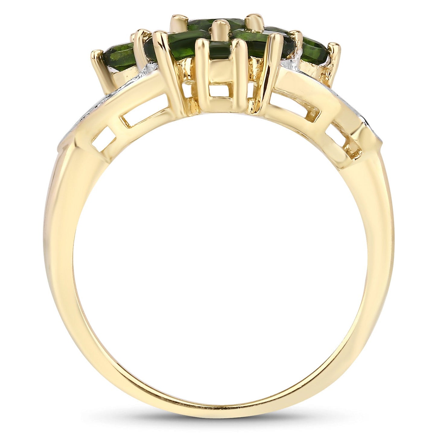 1.26 Carat Genuine Chrome Diopside Sterling Silver Engagement Ring