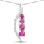 Colgante de Rubí y Diamante Blanco de 0.43 Quilates en Oro Blanco de 14K