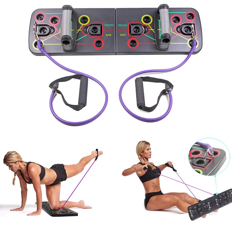 9 in 1 Push Up Board with Multifunction Body Building Fitness Exercise Tools Men Women Push-up Stands For GYM Body Training - Korvel