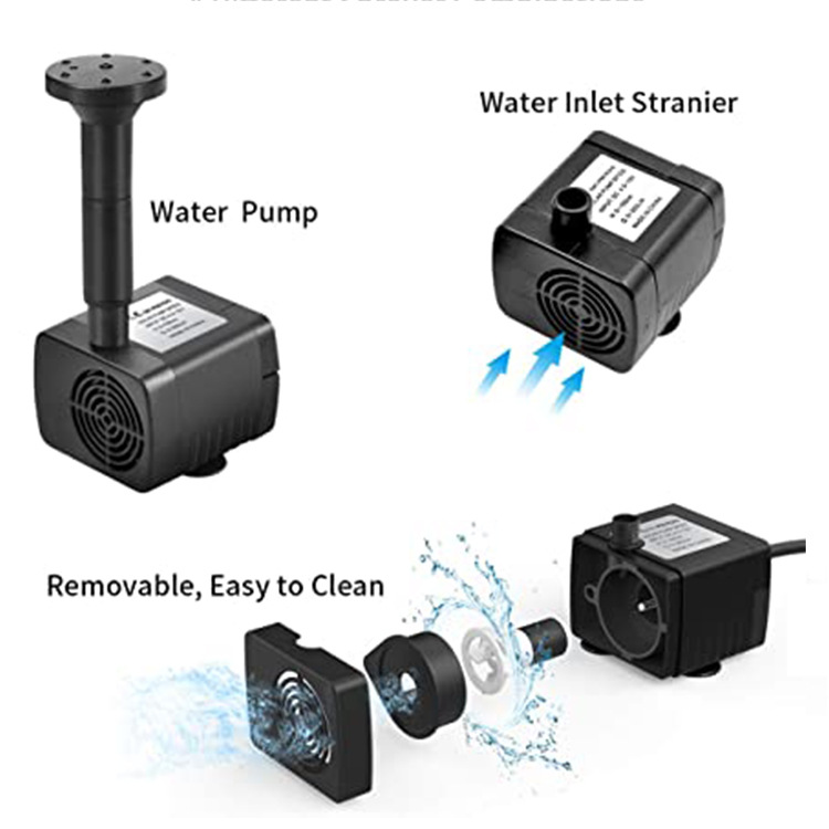 1.5W solar ground mounted fountain outdoor water pool water landscape wall mounted nail style miniature fountain - Korvel