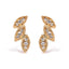 Pendientes de Stud Triple Hoja de Diamante en Oro Amarillo de 10K