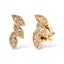 Pendientes de Stud Triple Hoja de Diamante en Oro Amarillo de 10K