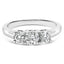 Anillo de Compromiso de Diamante Creado en Laboratorio de 3 Piedras en Oro Blanco de 14K - Talla 7