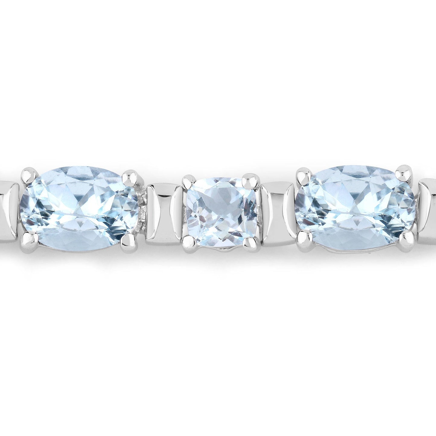 Pulsera de Plata Esterlina con Aguamarina Genuina de 10.06 Quilates