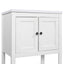24" White Modern Sleek Bathroom Vanity Elegant Ceramic Sink with Solid Wood Frame Open Style Shelf - Korvel