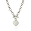 Collier en chaîne Rolo en argent sterling avec charme de fermoir en cœur