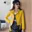 Women's Slim-Fit Leather Jacket - Fashionable Outerwear
