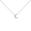 Collar de Colgante de Media Luna Acentuado con Diamantes en Oro Blanco de 10K