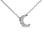 Collar de Colgante de Media Luna Acentuado con Diamantes en Oro Blanco de 10K