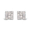 Pendientes de Stud Cuadrados de Diamante Mosaic de Oro Blanco de 10K