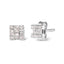 Pendientes de Stud Cuadrados de Diamante Mosaic de Oro Blanco de 10K