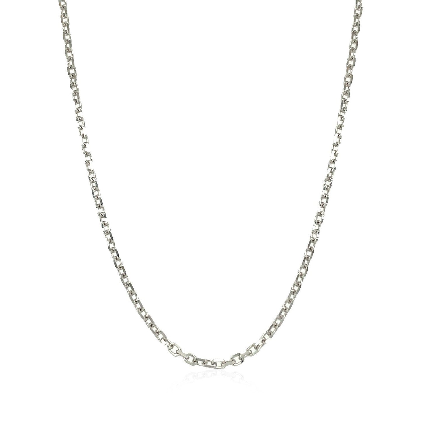 Chaîne en or blanc 14k avec maillons en câble et finition diamantée - 1,8 mm