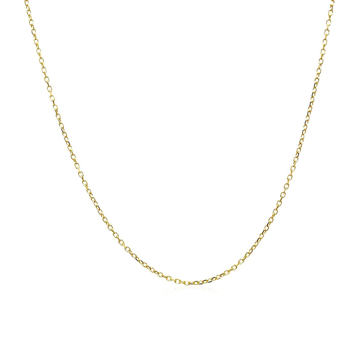 14k Yellow Gold Diamond Cut Cable Link Chain - 0.8mm
