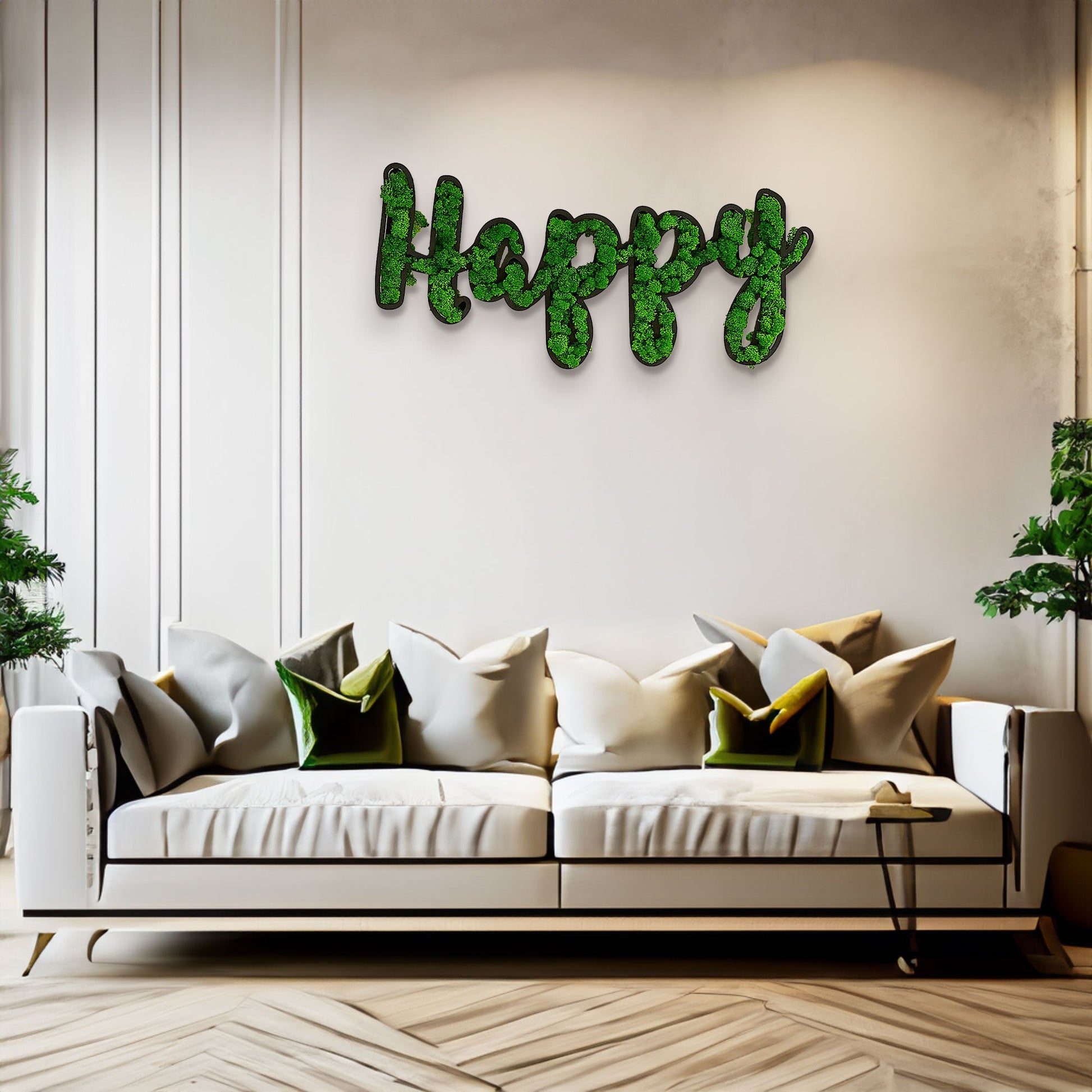 HAPPY Letter Art Moss Wall Decor - Korvel
