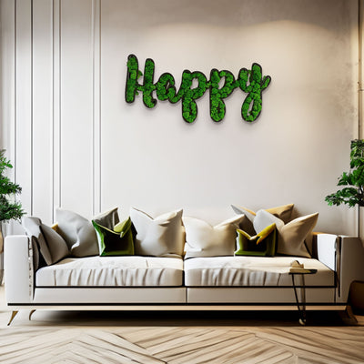 HAPPY Letter Art Moss Wall Decor - Korvel