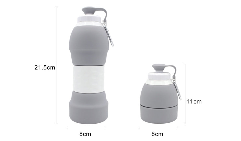 Silicone Folding Water Bottle - Portable & Space-Saving