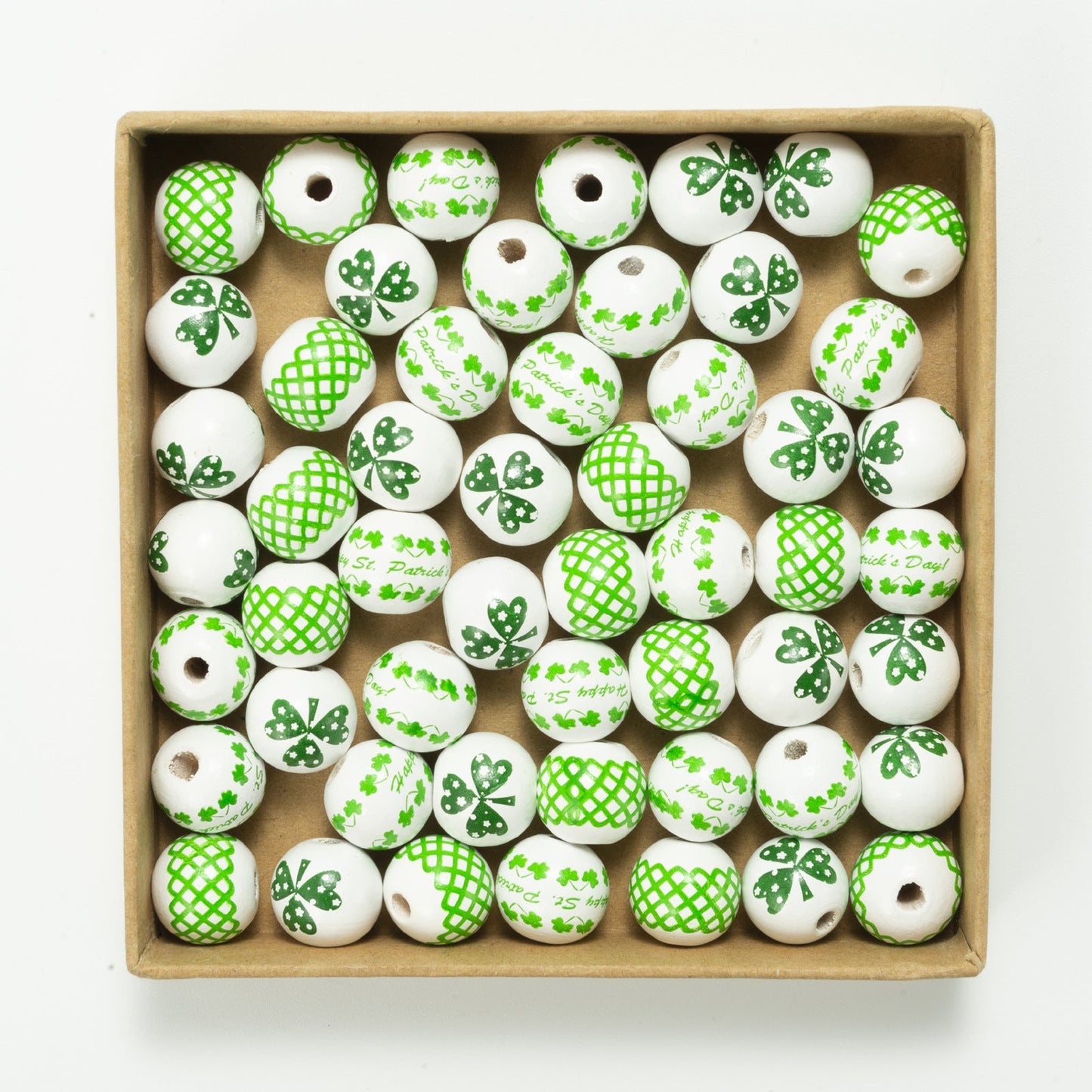 10pcs Irish Festival St. Patrick's Day Colorful Wooden Beads DIY Accessories - Korvel
