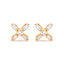 Pendientes de Stud en Oro Amarillo de 10K con Diamantes en Cruz