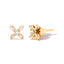 Pendientes de Stud en Oro Amarillo de 10K con Diamantes en Cruz