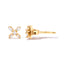Pendientes de Stud en Oro Amarillo de 10K con Diamantes en Cruz