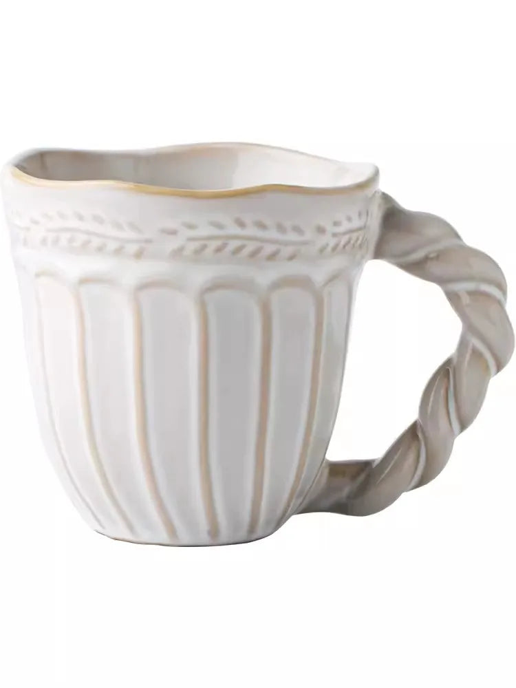 350MLCreative personality mug breakfast cereal milk cute ceramic cup daily household large-capacity insulated coffee oatmeal cup - Korvel