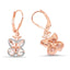 Pendientes Colgantes de Morganita Baño de Oro Rosa de 18K