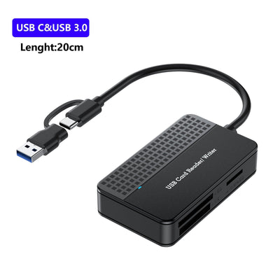 USB 3.0 Four in One USB 3.1 CF SD TF MS Memory Card/DSLR Camera Card Reader Type-c - Korvel