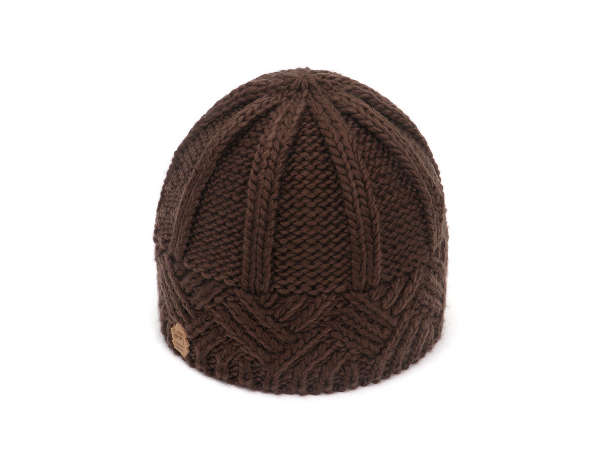 European and American retro style diamond grid coarse needle knitted hat for men and women, fashionable autumn and winter knitted hat - Korvel