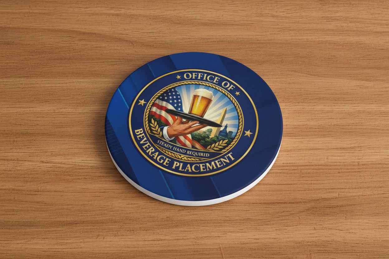 Office of Beverage Placement Coaster – Steady Hand Required