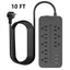 FlatCharge 8-Outlet Power Strip with USB Ports
