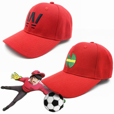 Anime soccer player hat embroidered red baseball cap duckbill cap - Korvel