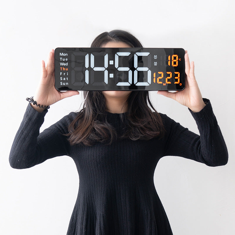 Large LED Digital Wall Clock with Remote Control