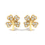 10K Yellow Gold Diamond Accent Four Leaf Clover Stud Earrings